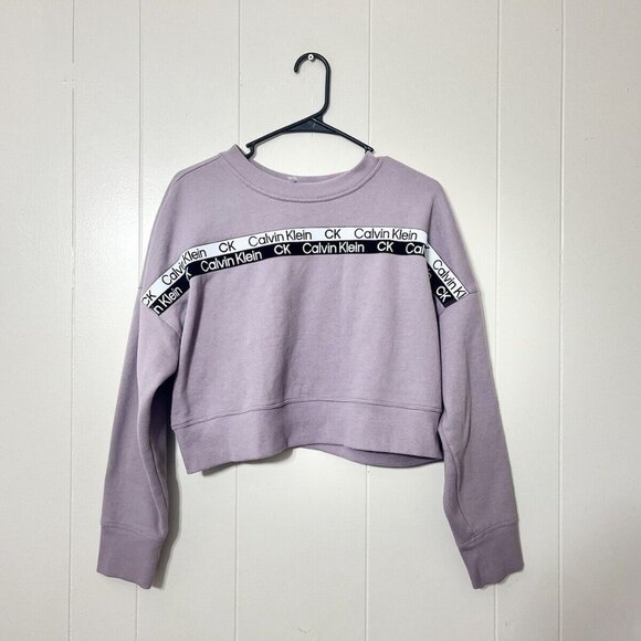 Calvin Klein Woman’s Semi-Cropped Purple Sweatshirt Size M EUC - Picture 1 of 7